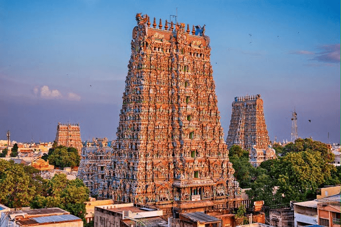 Colourful gopurams of Meenakshi Temple